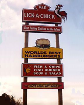 Lick-A-Chick sign