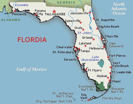 U.S. map, state of Florida