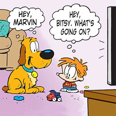 Bitsy; famous dog in comics, Marvin