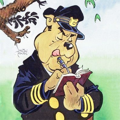 Bulle Bas, Officer; famous dog in comics, Tom Puss