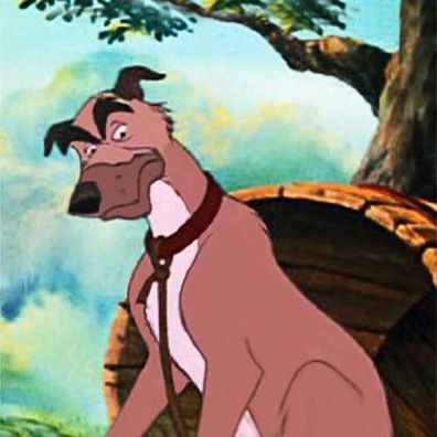 Chief; famous dog in movie, book, The Fox and the Hound