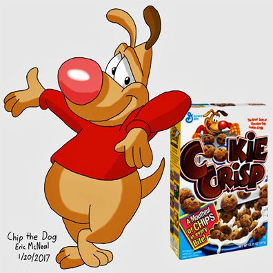 Chip the Dog; famous dog in Cookie Crisp