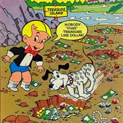 Dollar; famous dog in book, TV, comics, Richie Rich