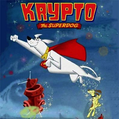 Krypto the Superdog; famous dog in movie, TV, comics, Krypto the Superdog