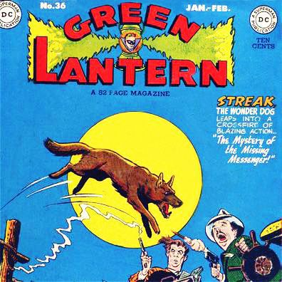 Streak; famous dog in book, comics, Green Lantern