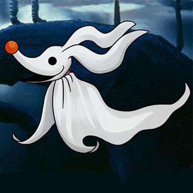 Zero; famous dog in movie, The Nightmare Before Christmas
