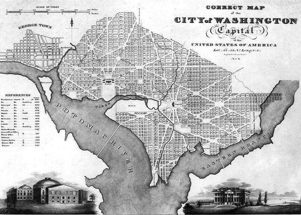 Map of early Washington D. C.