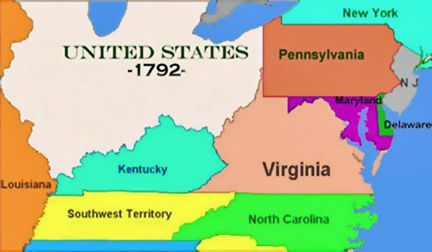 map showing creation of West Virginia