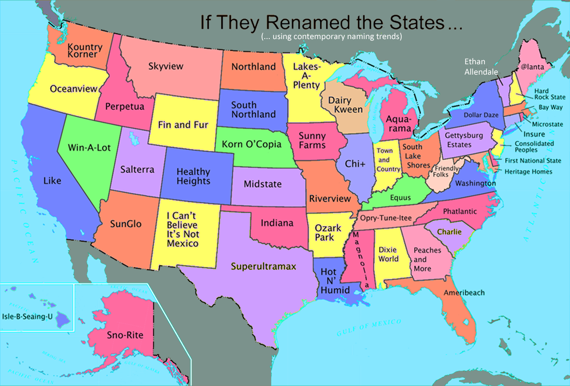 Us Map With Full State Names